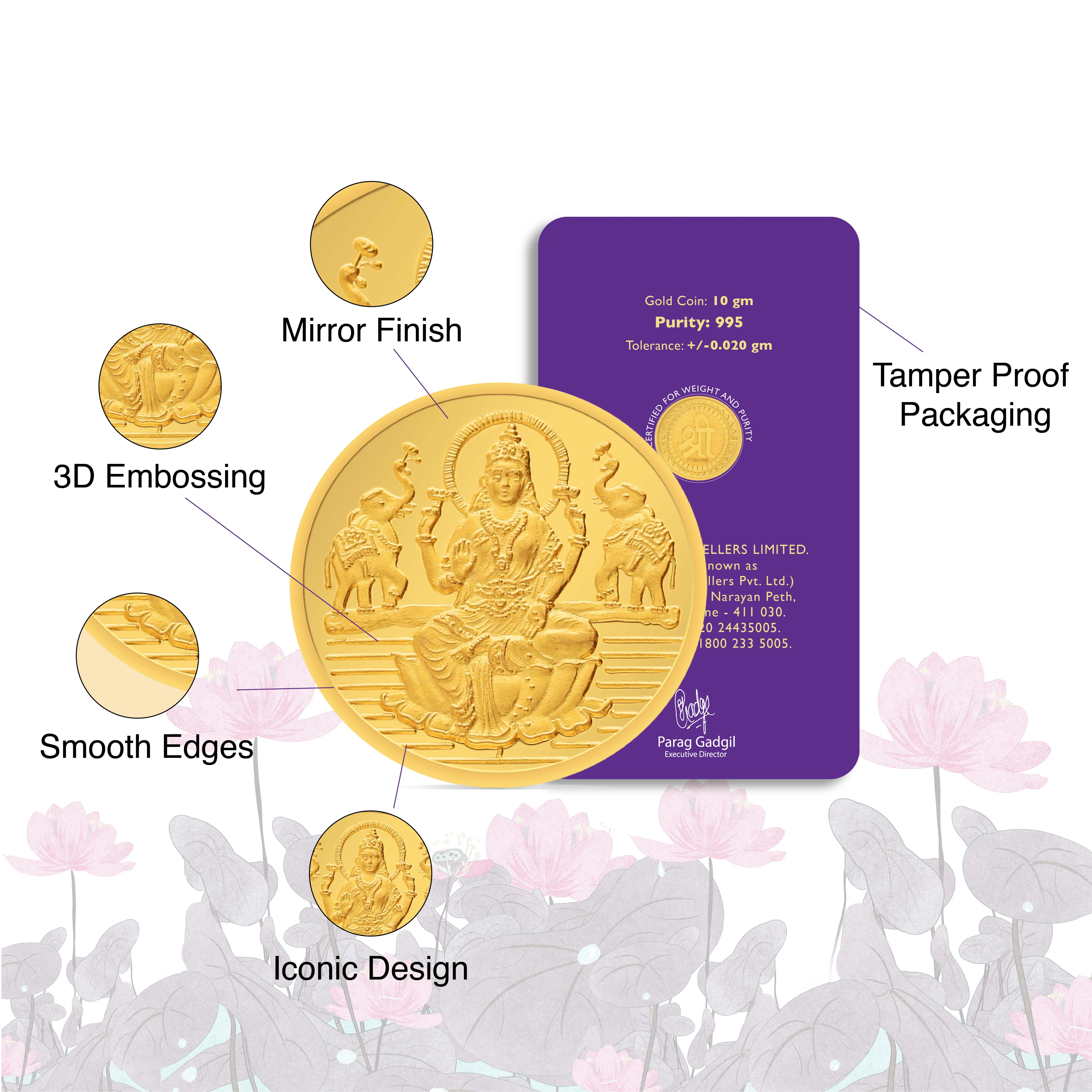 10 Gram 24 KT (995) Laxmi Shree Gold Coin - Image 4