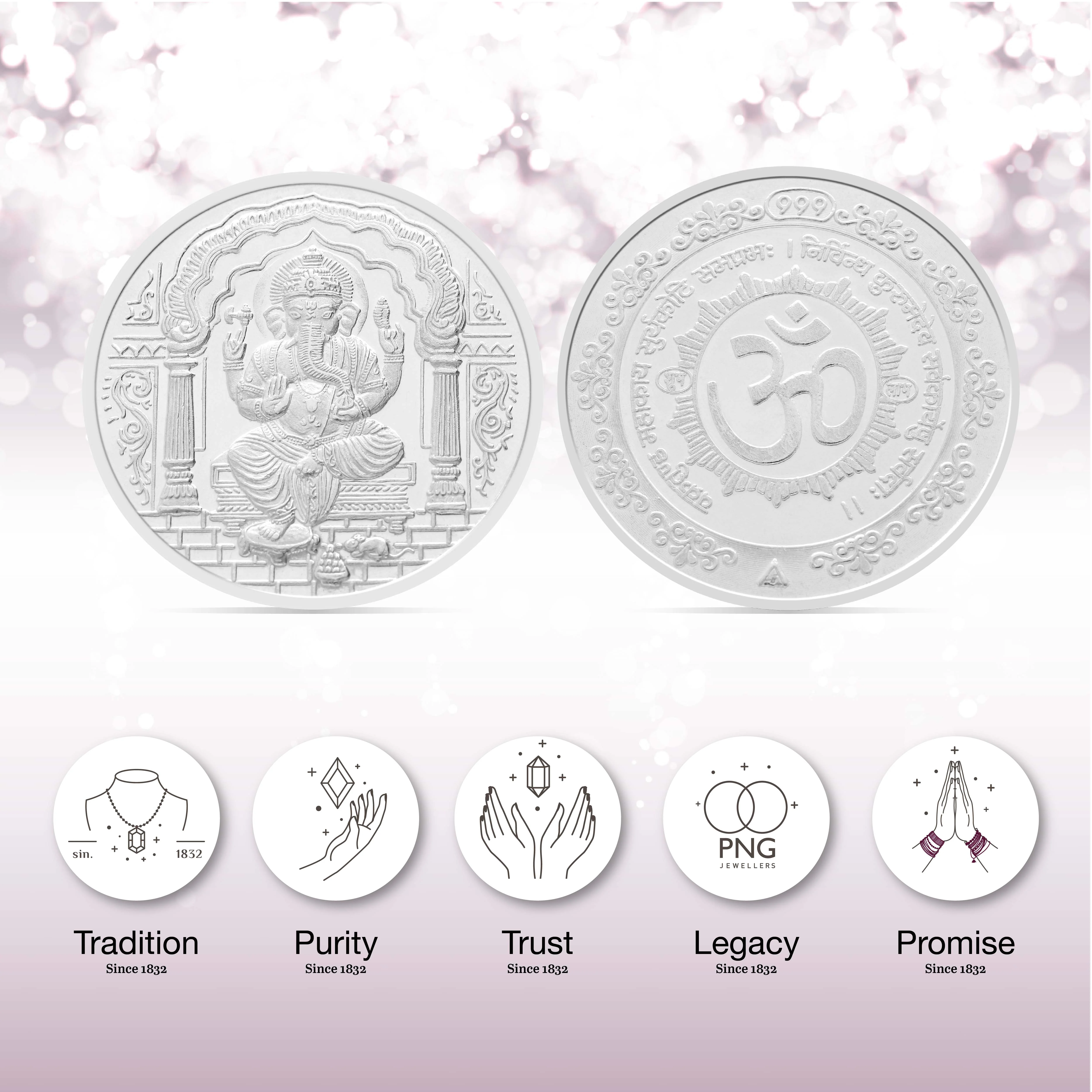 15 gms Ganesha Om Silver Coin - Image 3