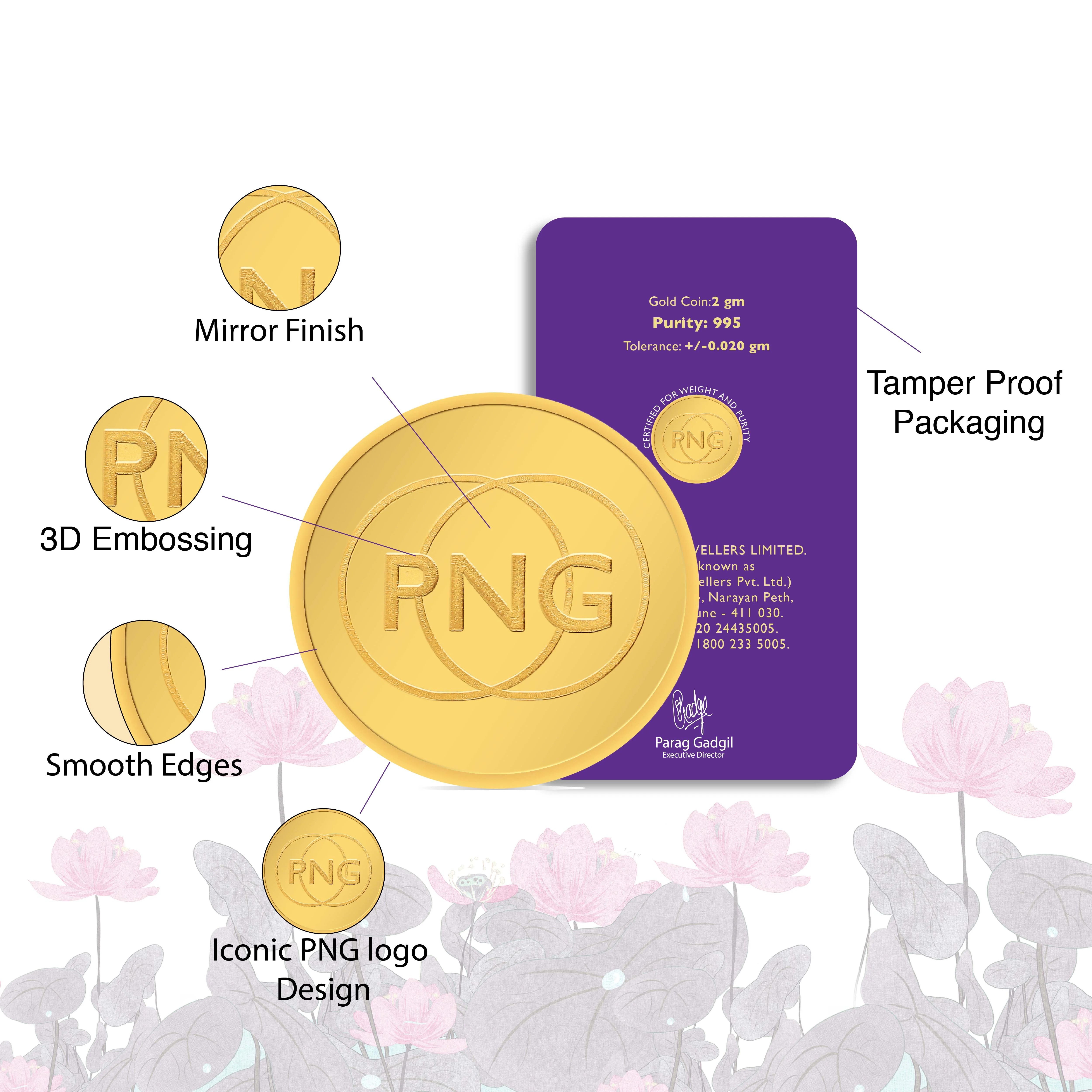 2 Gram 24 KT (995) PNG Gold Coin - Image 4