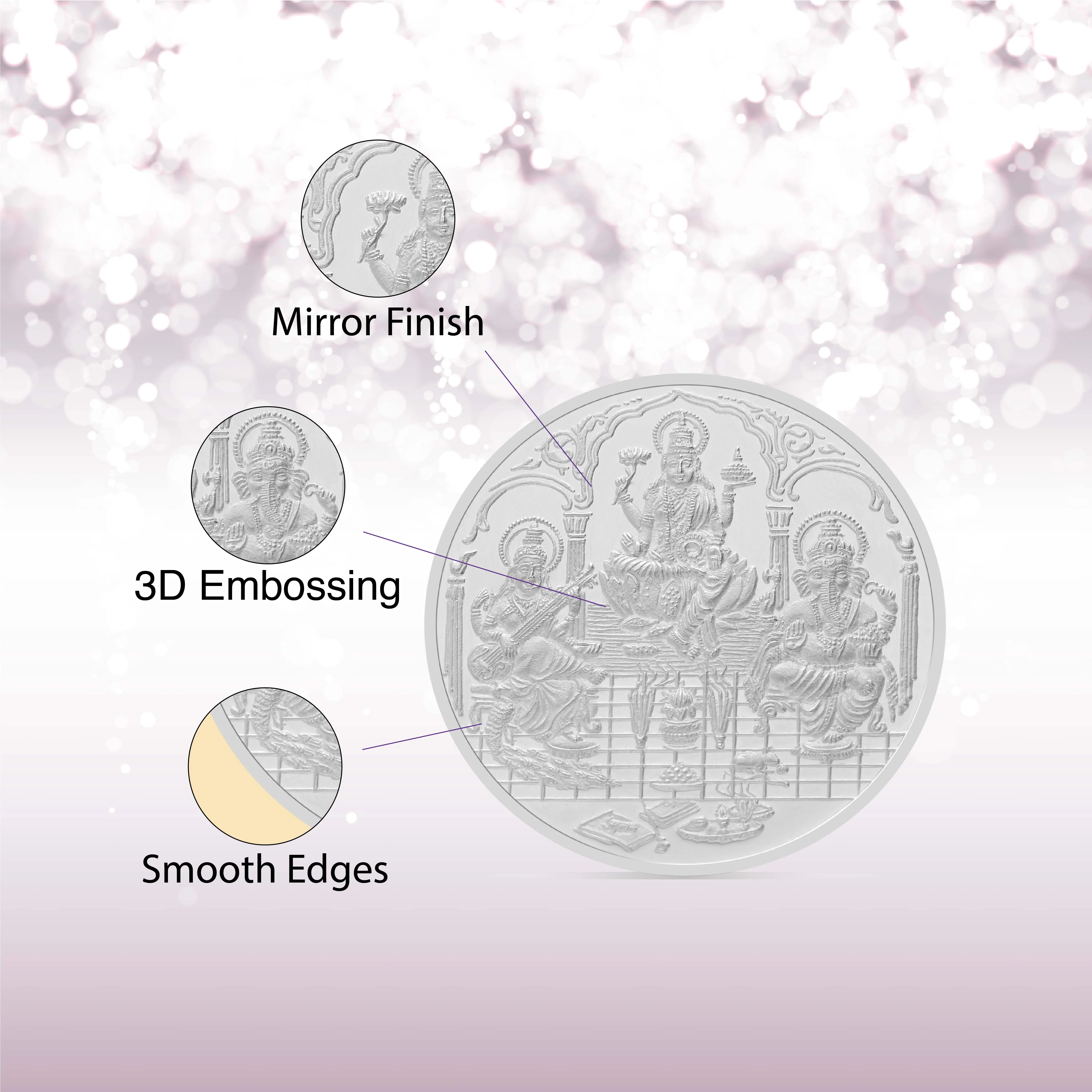 25 gms Silver Trimurti Coin - Image 4