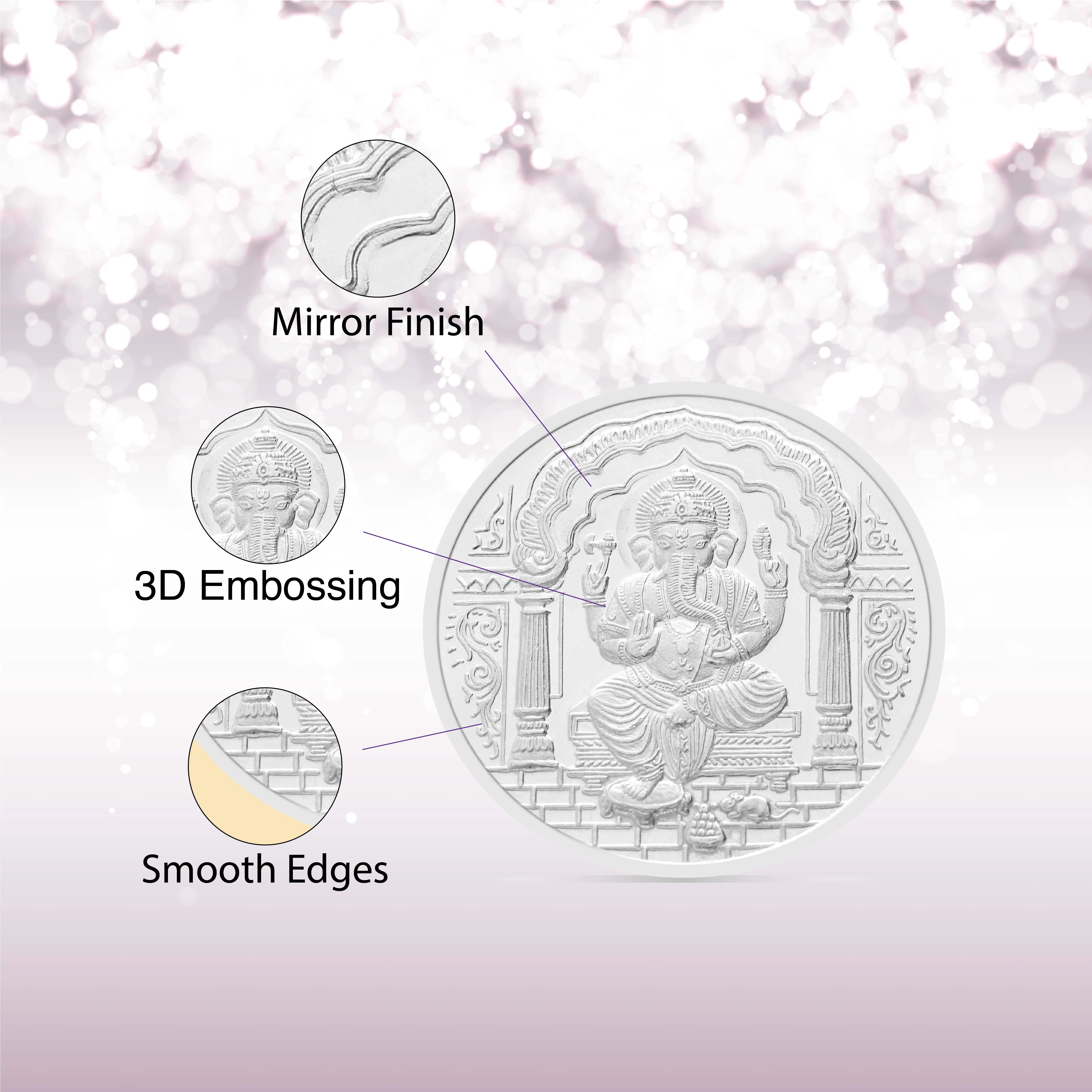 50 gms Ganesha Om Silver Coin - Image 4