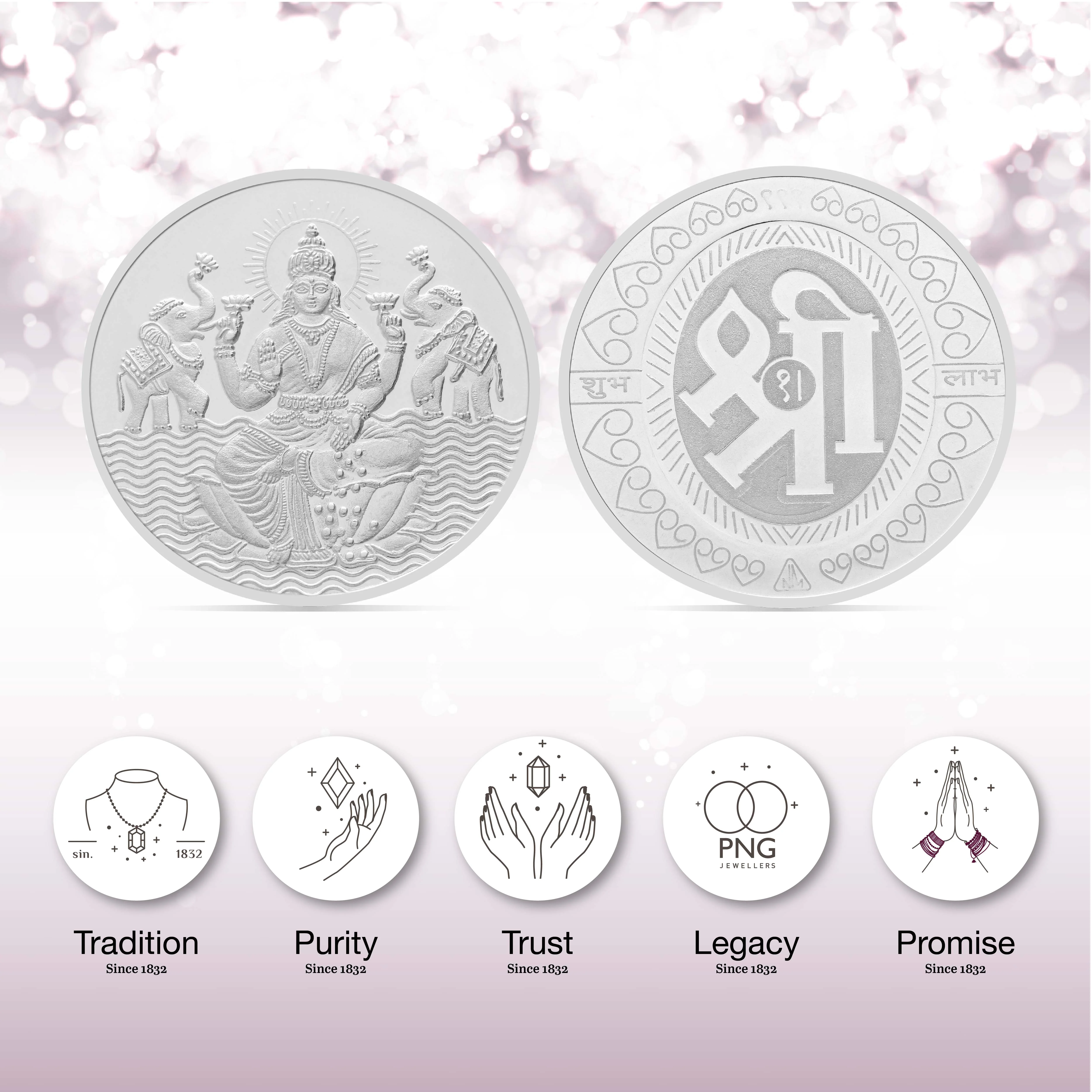 50 gms Laxmi Shree Silver Coin - Image 3