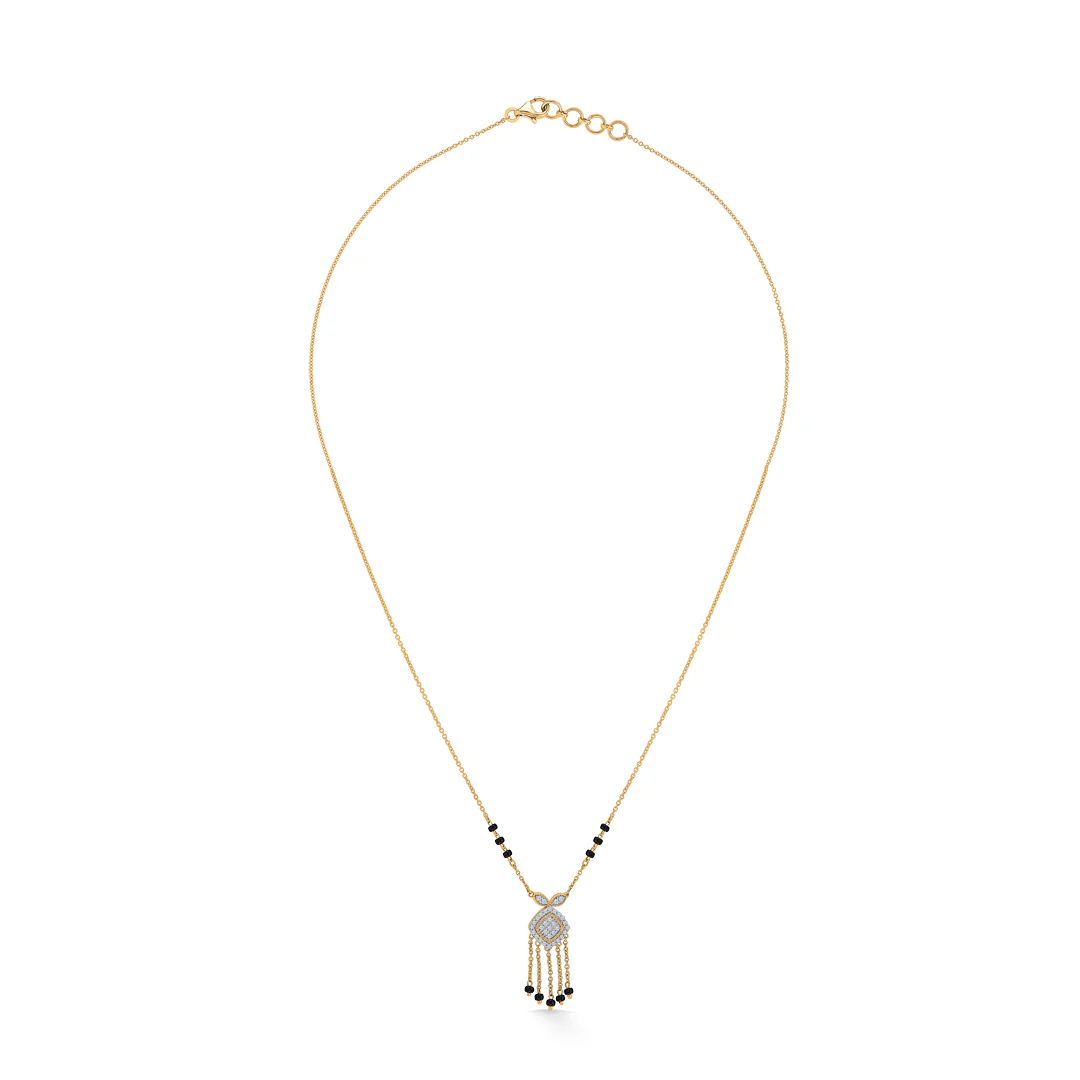 Amoura Charm Gold & Diamond Modern Mangalsutra for Women - Image 2