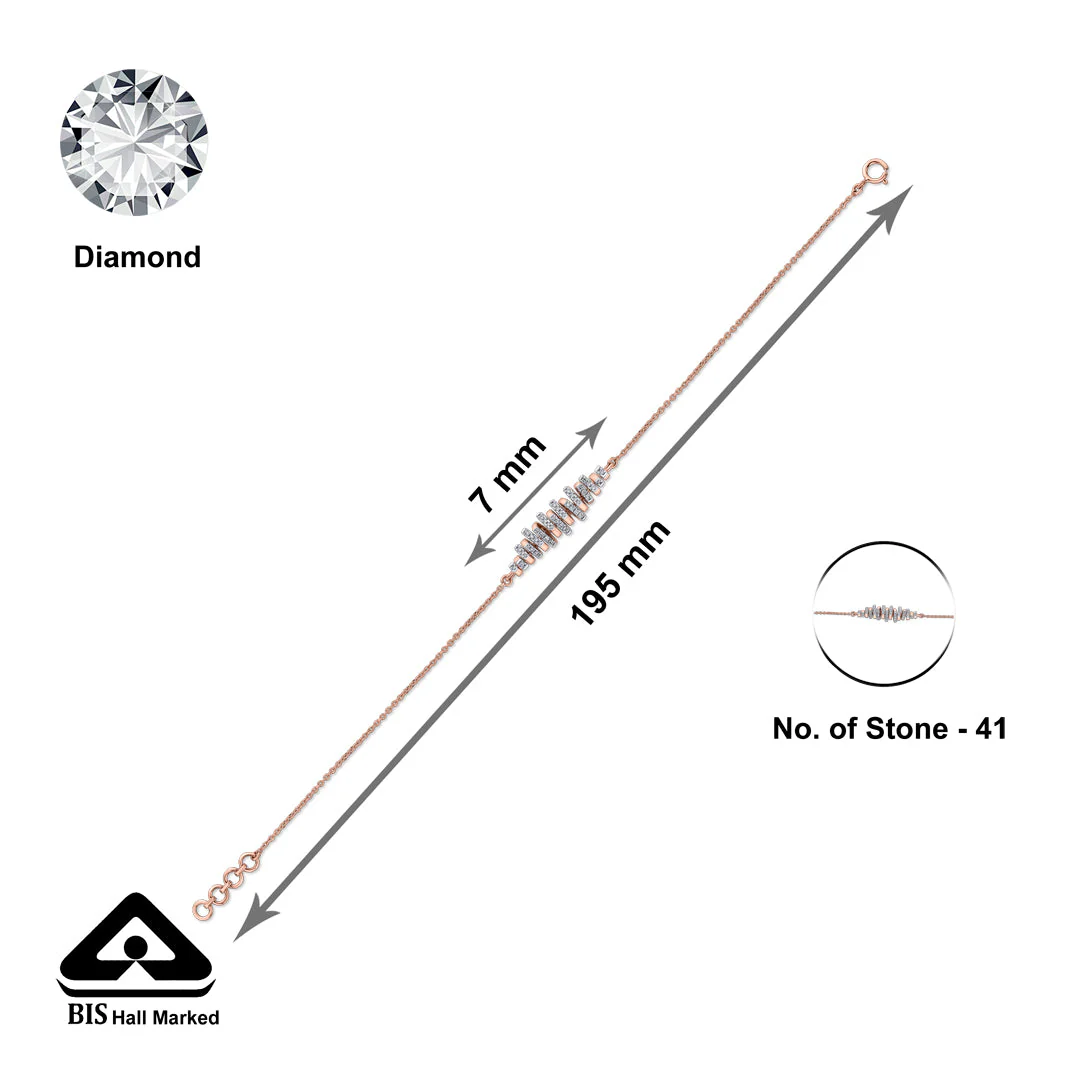 Arinya Arrange Rose Gold Diamond Bracelet - Image 6