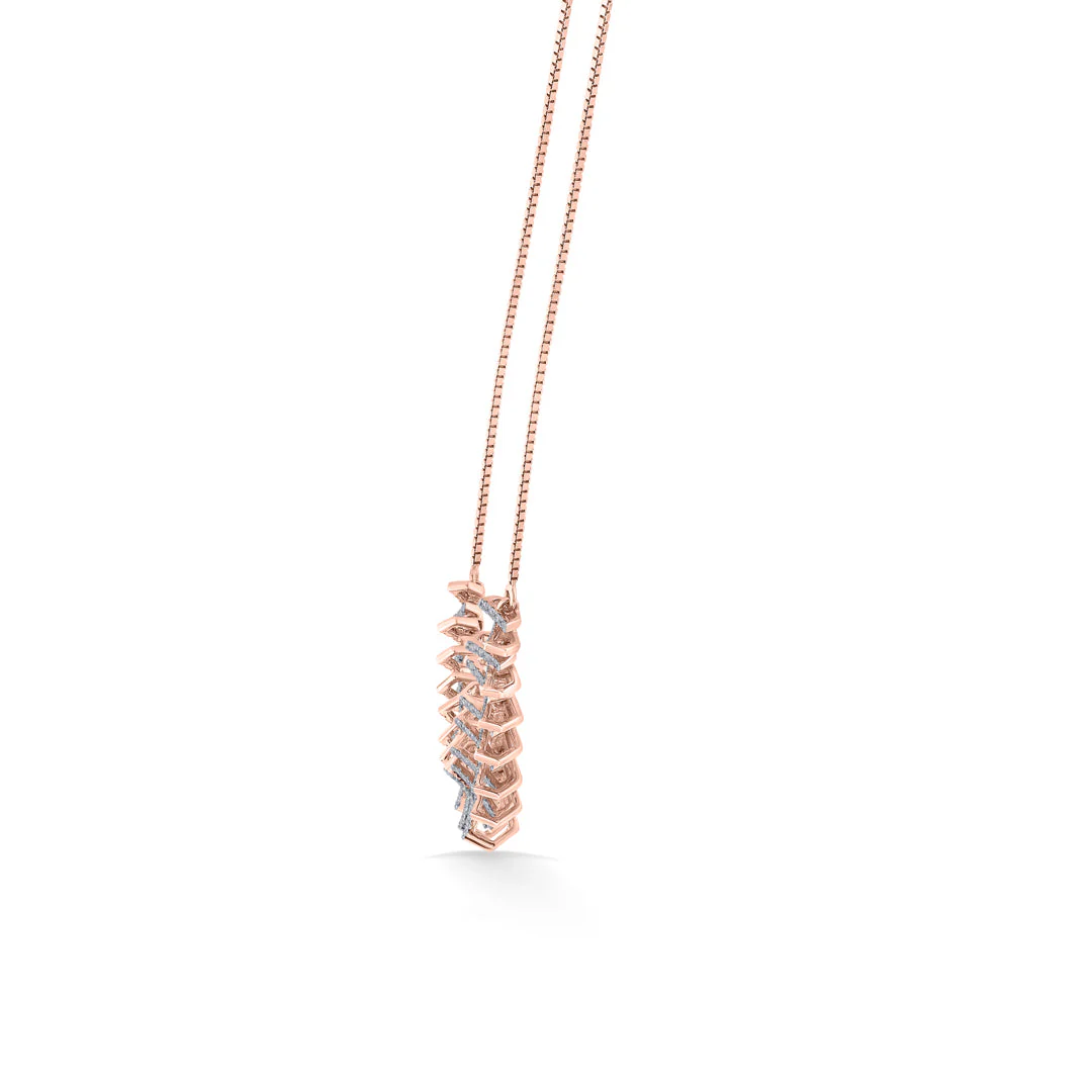 Arinya Echelon Rose Gold Diamond Necklace - Image 4