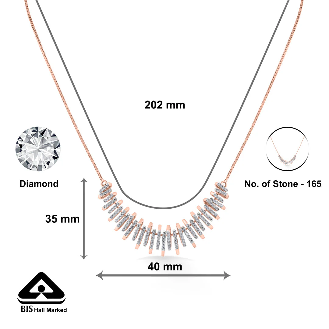 Arinya Echelon Rose Gold Diamond Necklace - Image 5