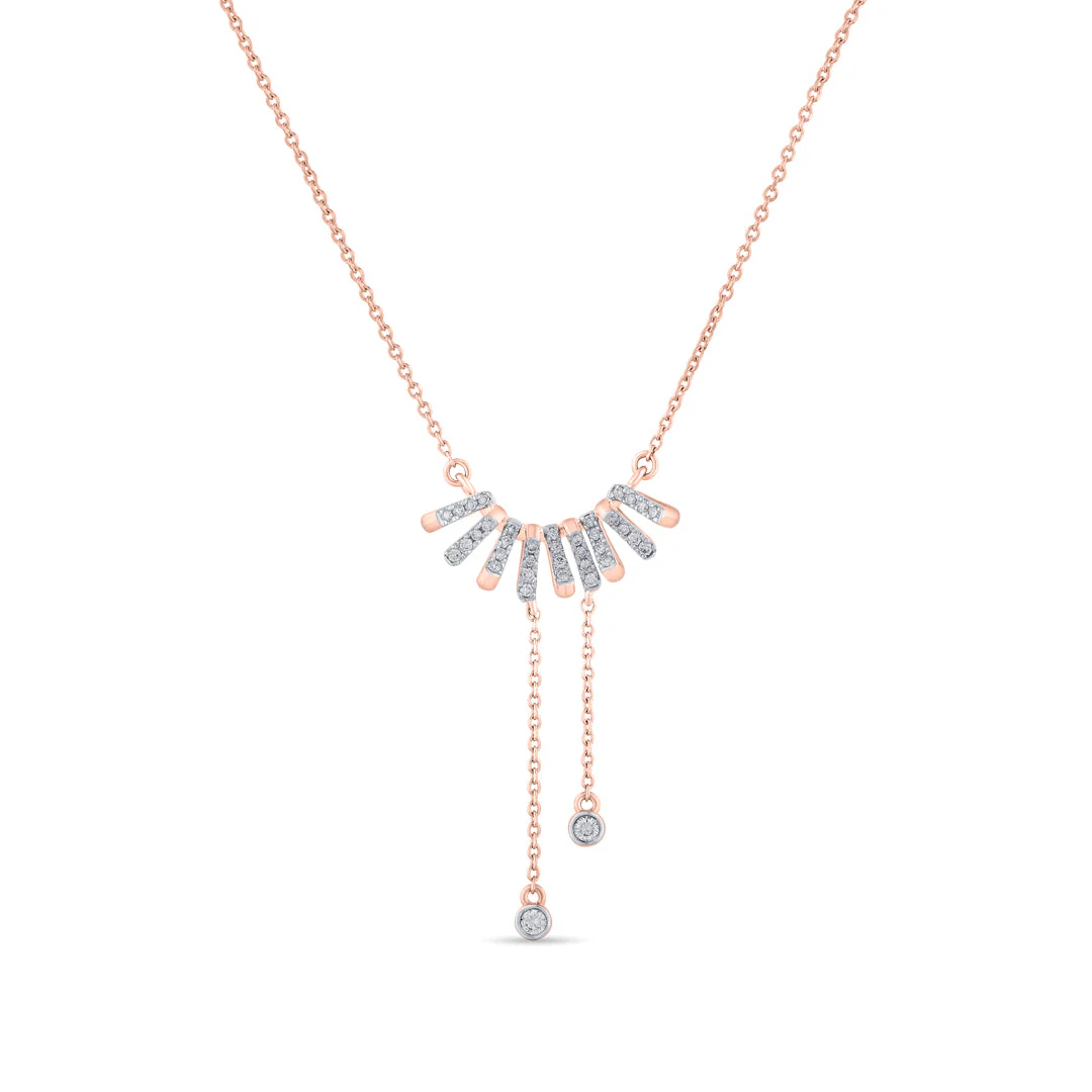Arinya Flowline Rose Gold Diamond Pendant - Image 3
