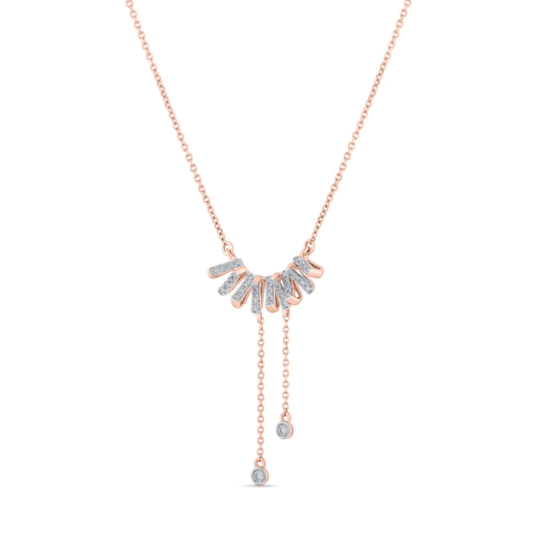 Arinya Flowline Rose Gold Diamond Pendant - Image 4