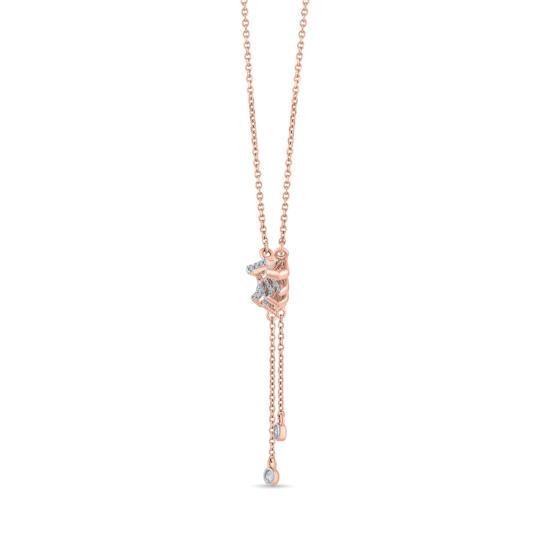 Arinya Flowline Rose Gold Diamond Pendant - Image 5