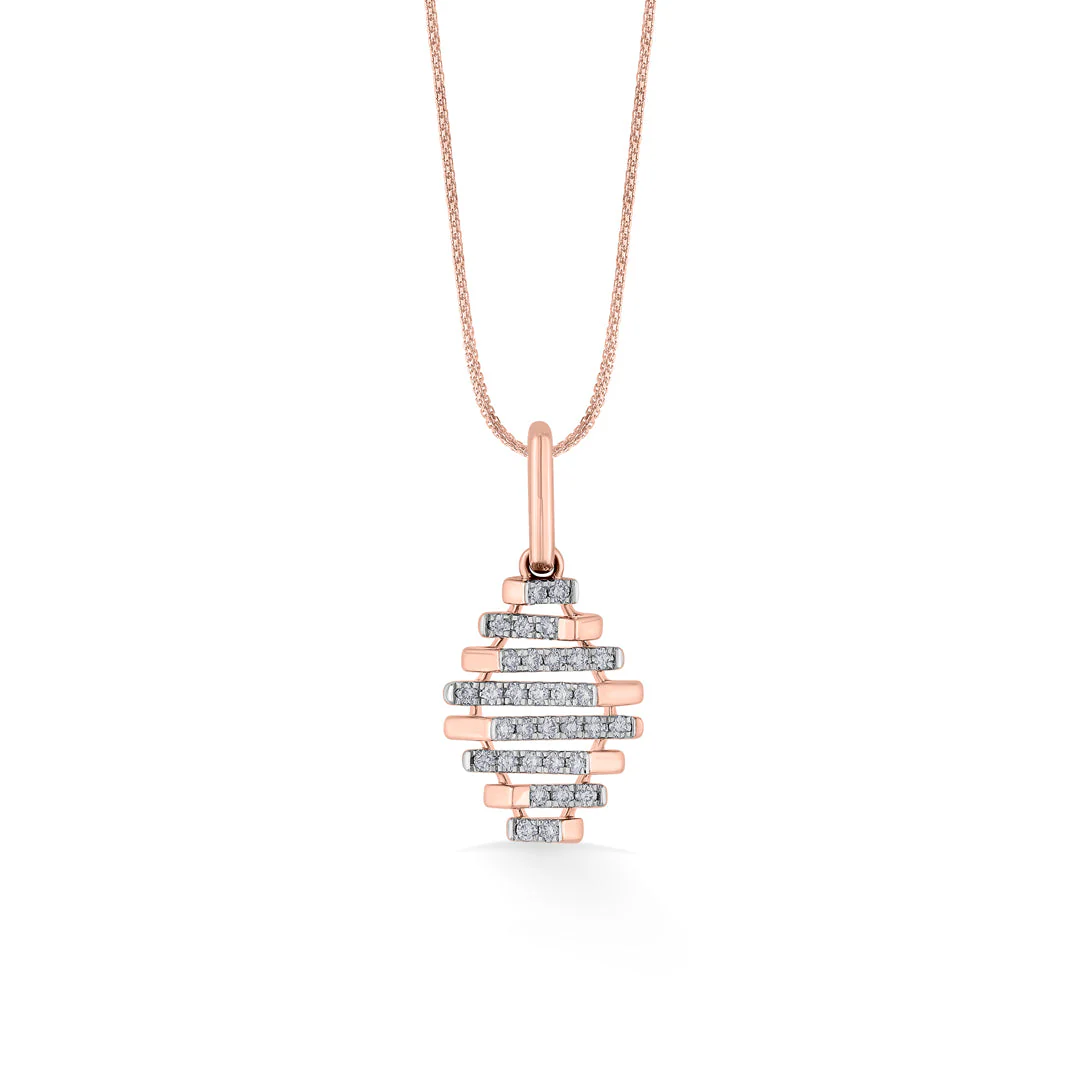 Arinya Laminae Rose Gold Diamond Pendant - Image 3