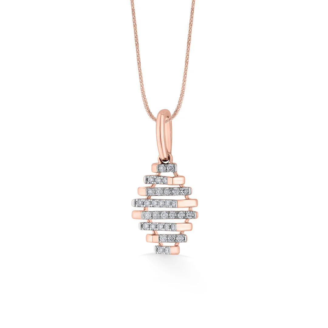Arinya Laminae Rose Gold Diamond Pendant - Image 4