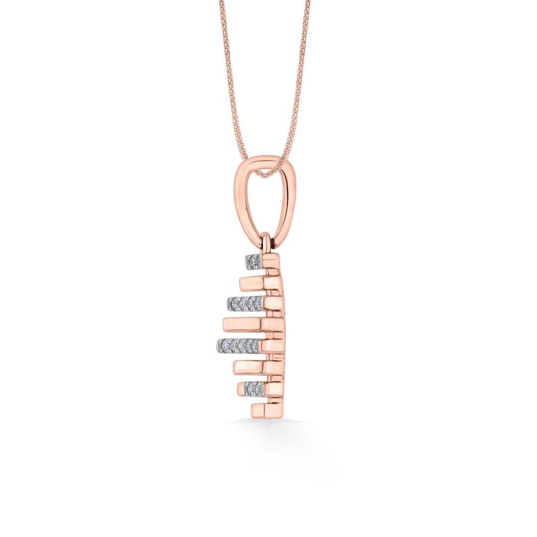 Arinya Laminae Rose Gold Diamond Pendant - Image 5