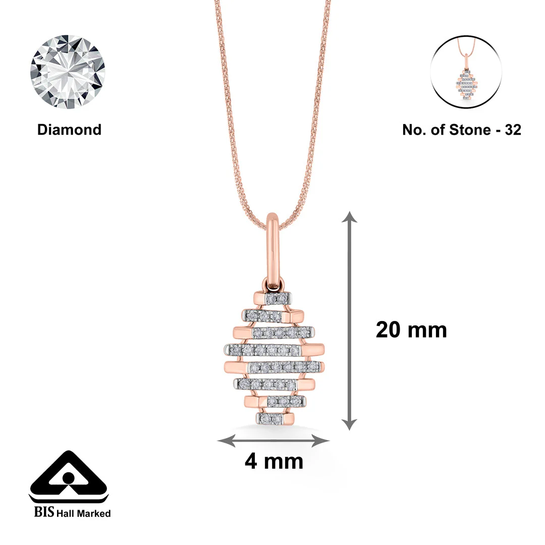 Arinya Laminae Rose Gold Diamond Pendant - Image 6