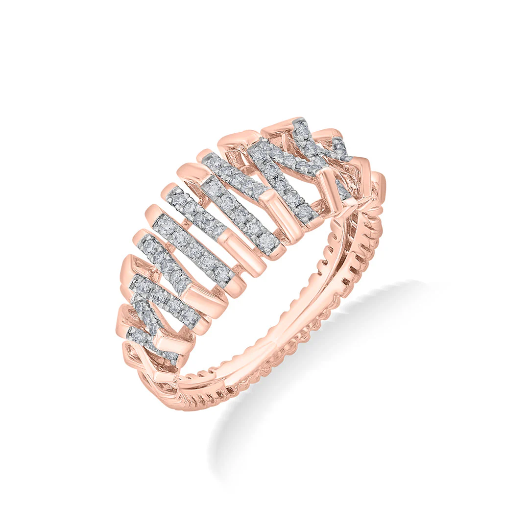 Arinya Pulse Rose Gold Diamond Ring - Image 4