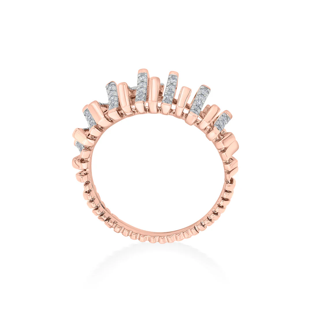 Arinya Pulse Rose Gold Diamond Ring - Image 5