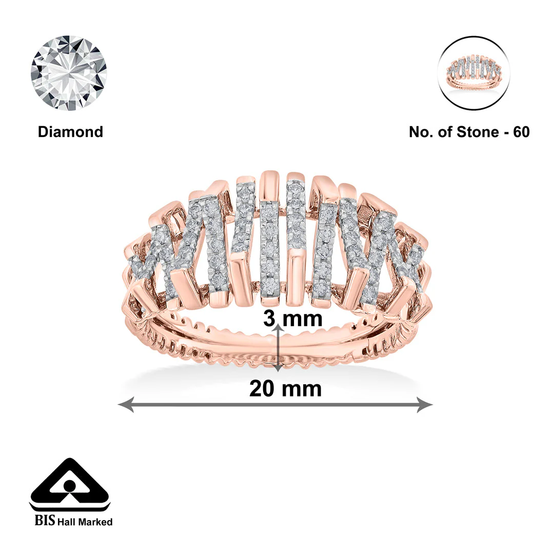 Arinya Pulse Rose Gold Diamond Ring - Image 6