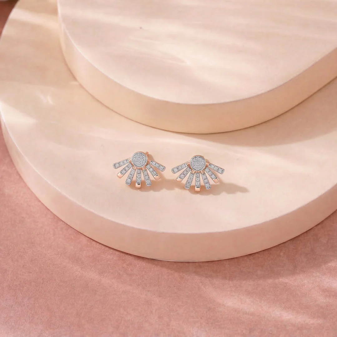 Arinya Span Rose Gold Diamond Earring