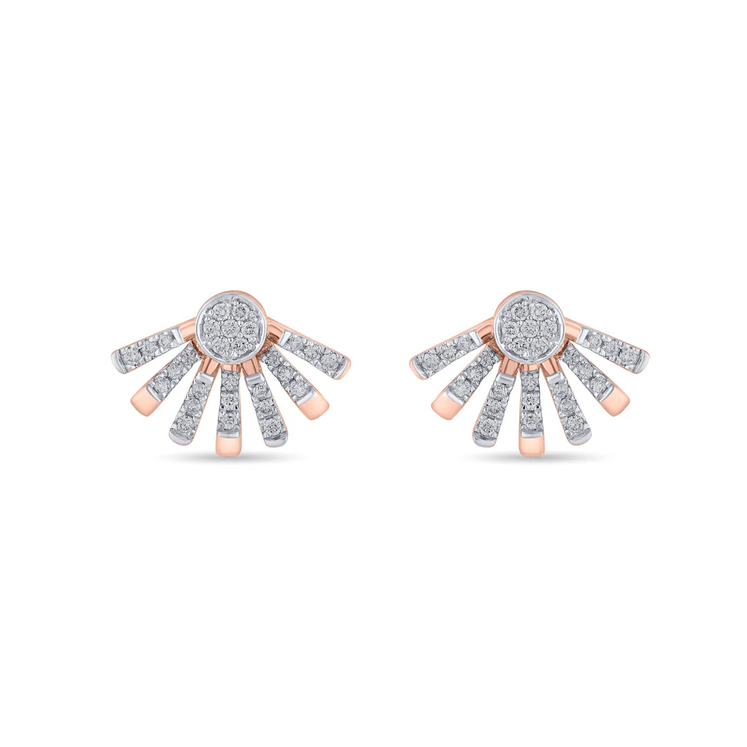 Arinya Span Rose Gold Diamond Earring - Image 3