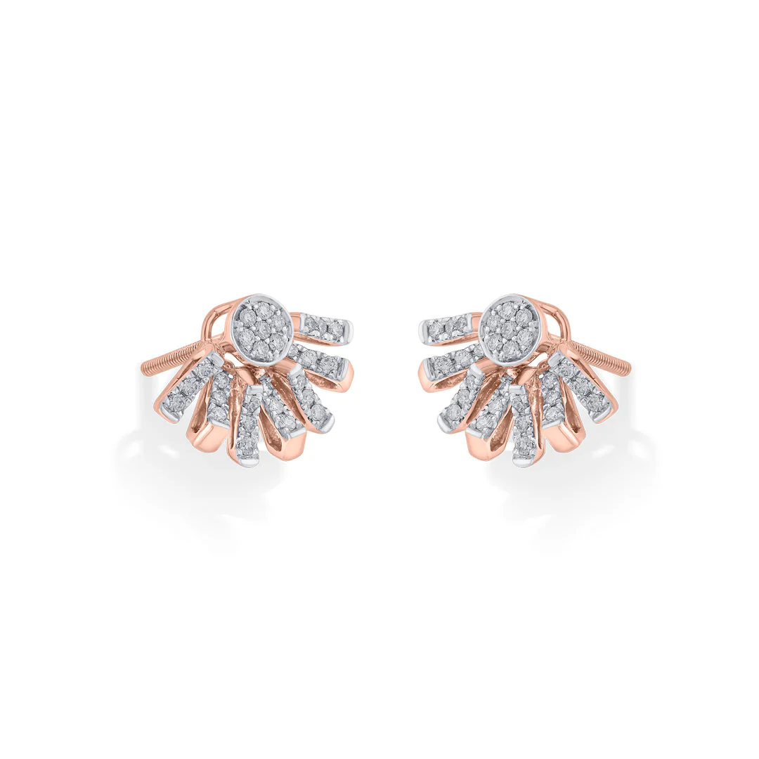 Arinya Span Rose Gold Diamond Earring - Image 4