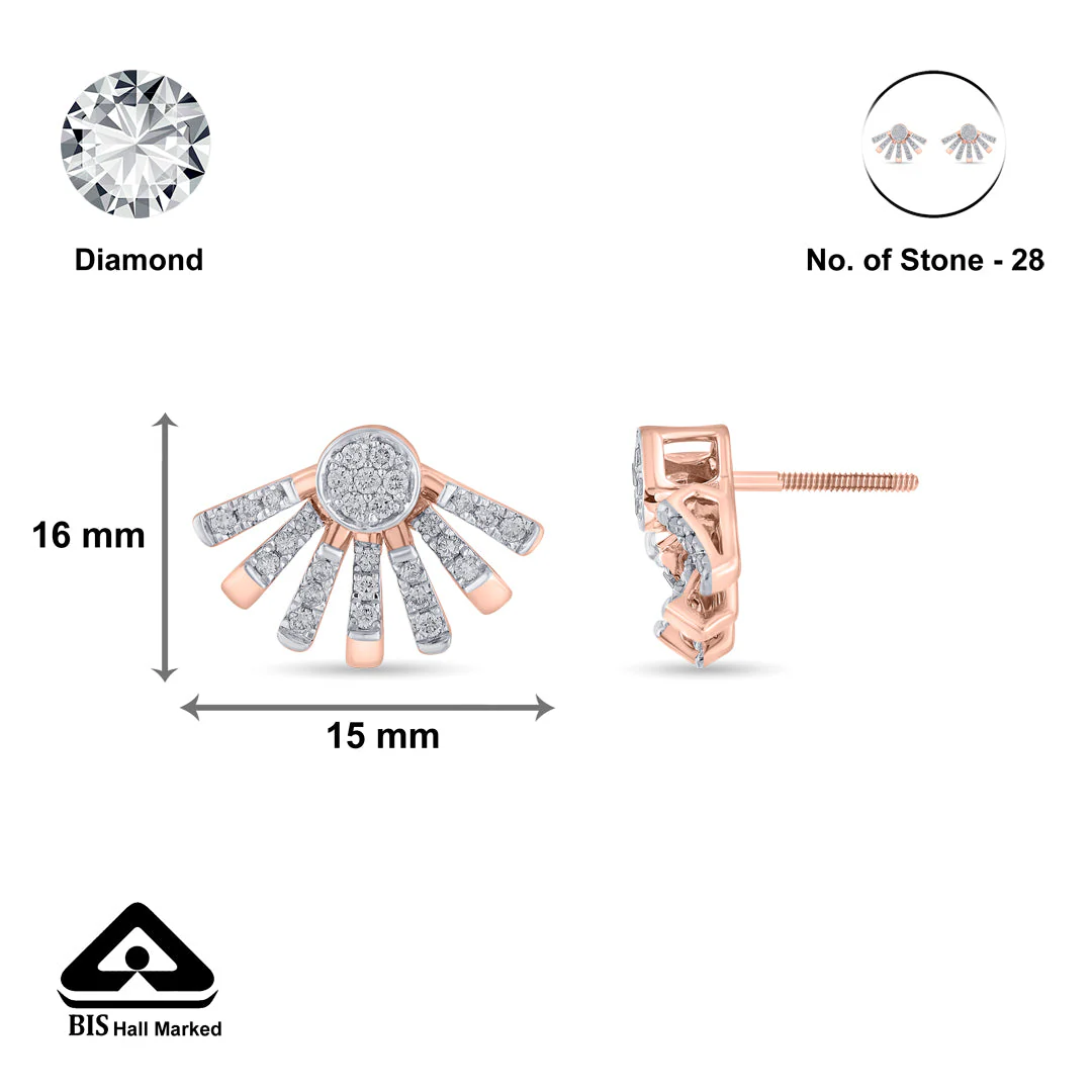 Arinya Span Rose Gold Diamond Earring - Image 6