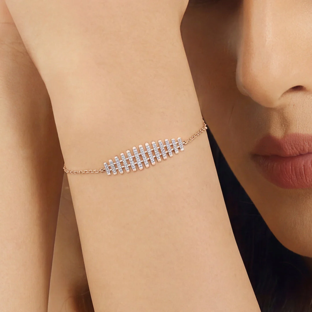 Arinya Stack Rose Gold Diamond Bracelet - Image 2