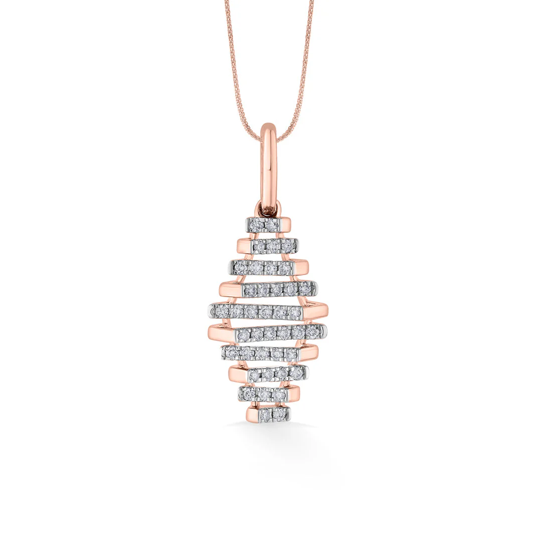 Arinya Strata Rose Gold Diamond Pendant - Image 3