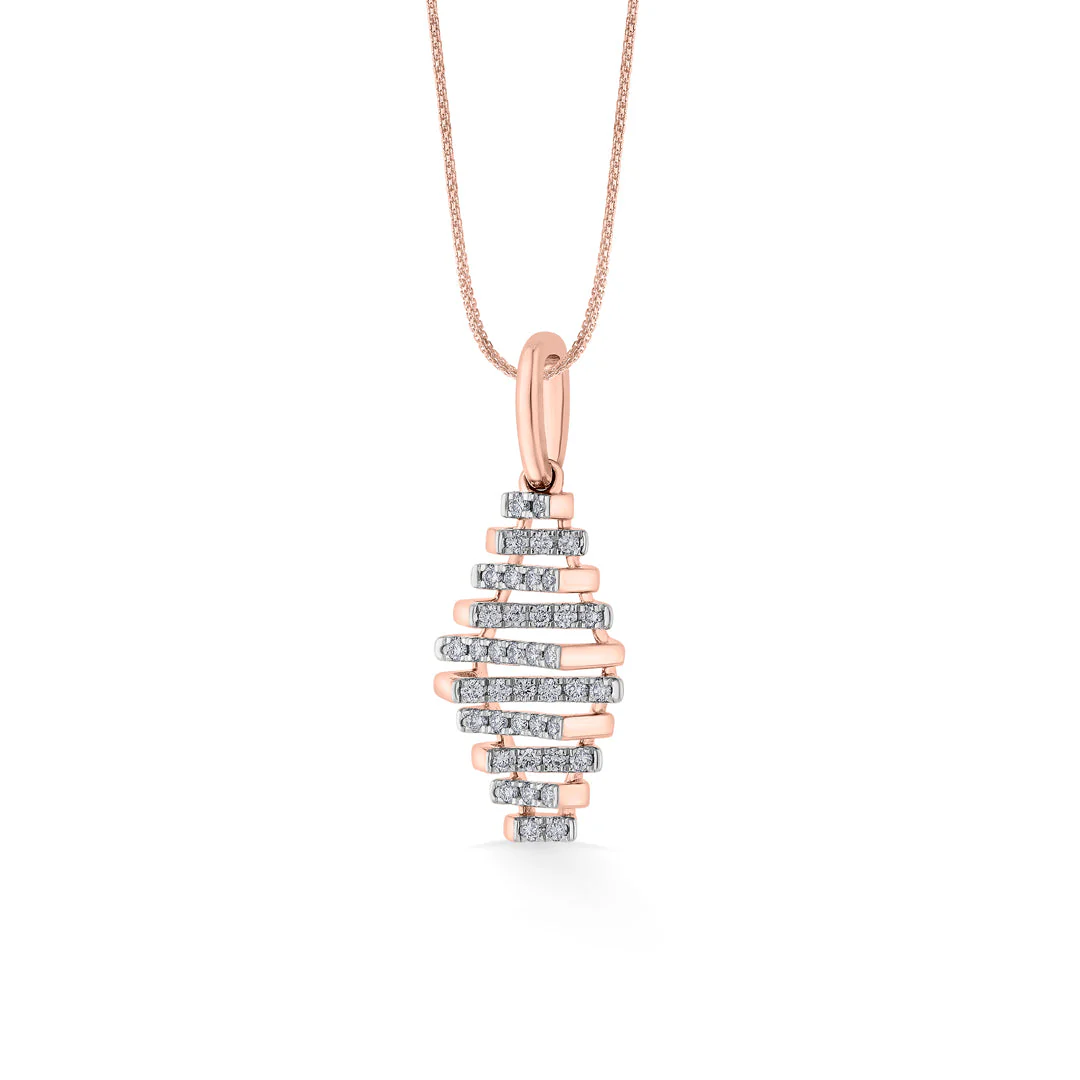 Arinya Strata Rose Gold Diamond Pendant - Image 4