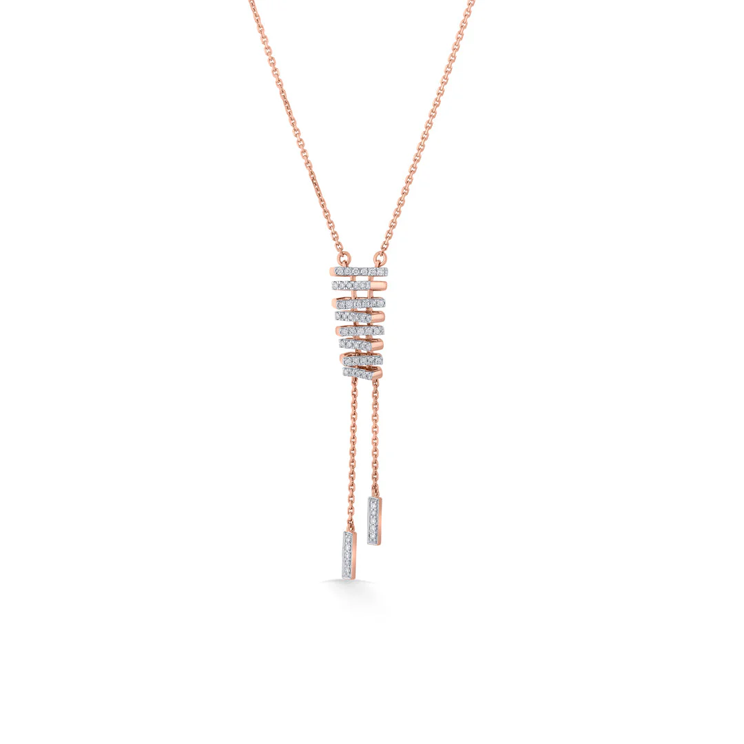 Arinya Stratum Rose Gold Diamond Necklace - Image 3
