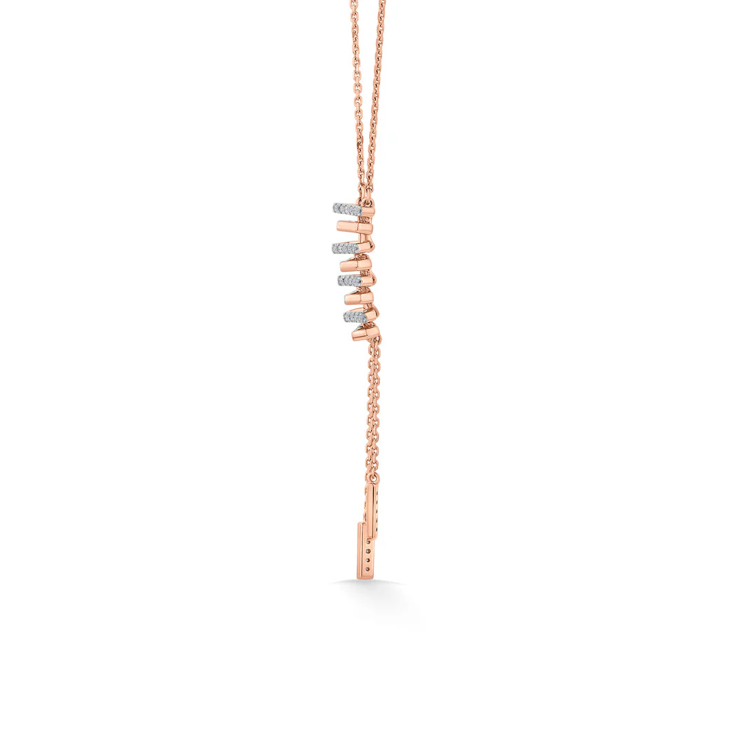 Arinya Stratum Rose Gold Diamond Necklace - Image 4