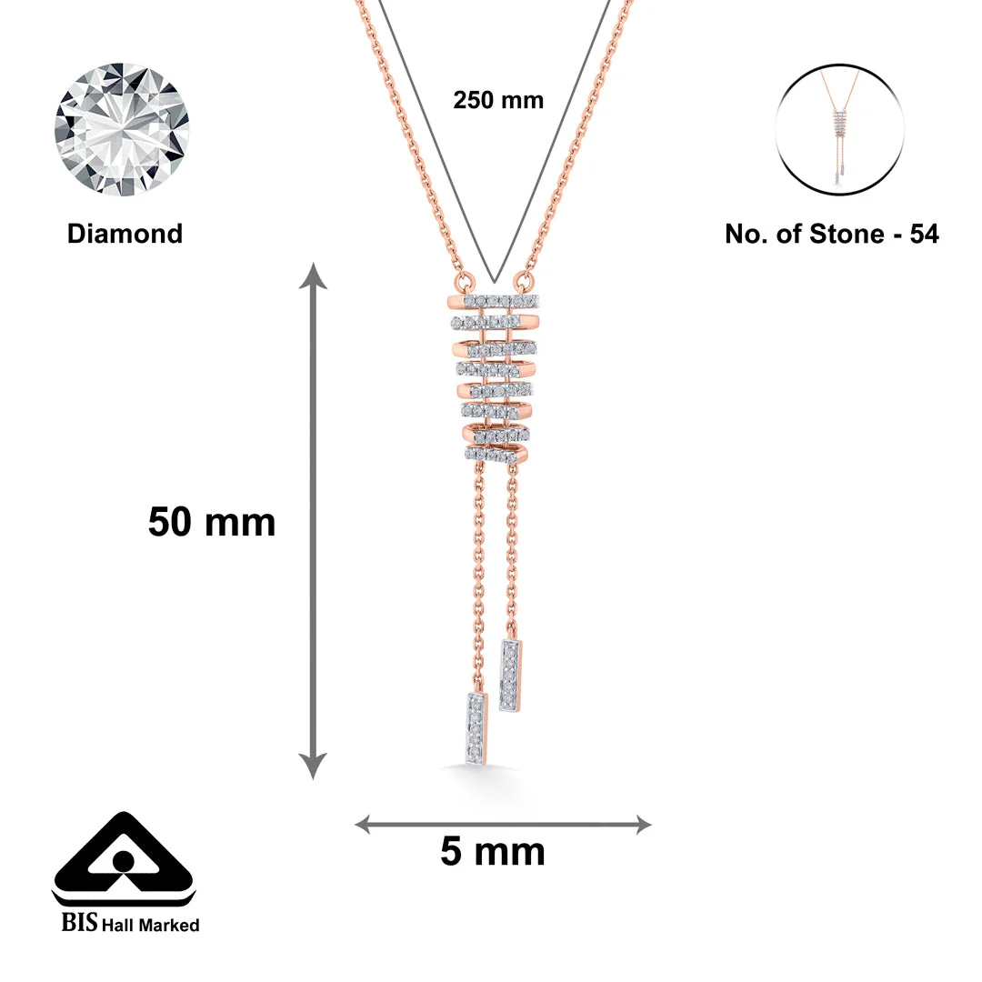 Arinya Stratum Rose Gold Diamond Necklace - Image 5