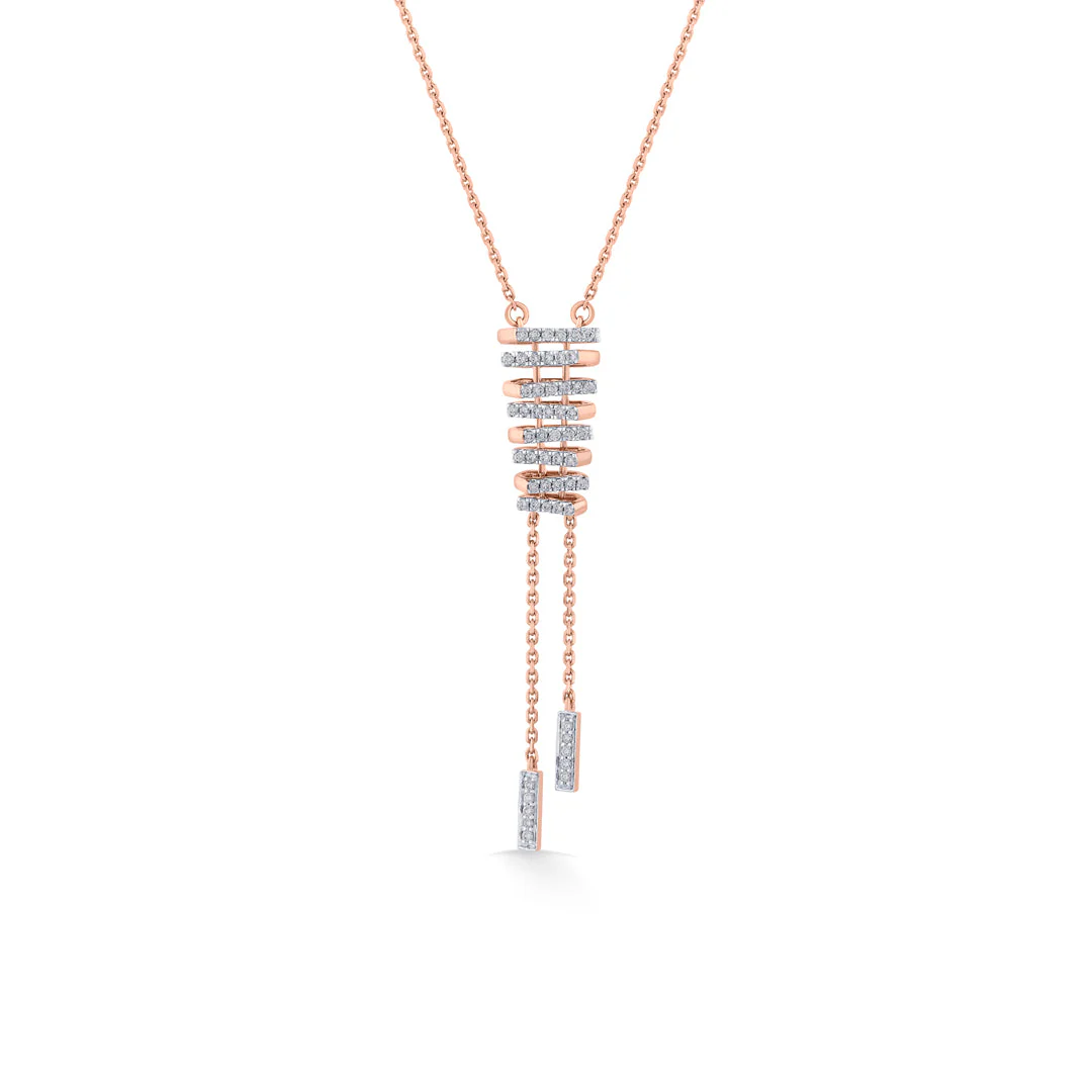 Arinya Stratum Rose Gold Diamond Necklace - Image 6