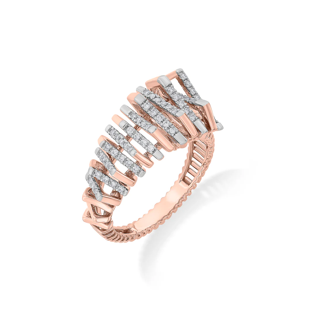 Arinya Sync Rose Gold Diamond Ring - Image 4