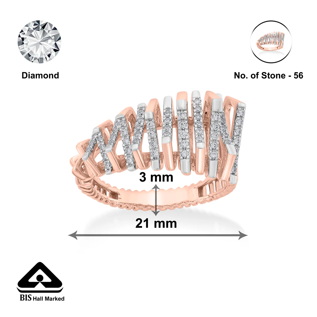 Arinya Sync Rose Gold Diamond Ring - Image 6