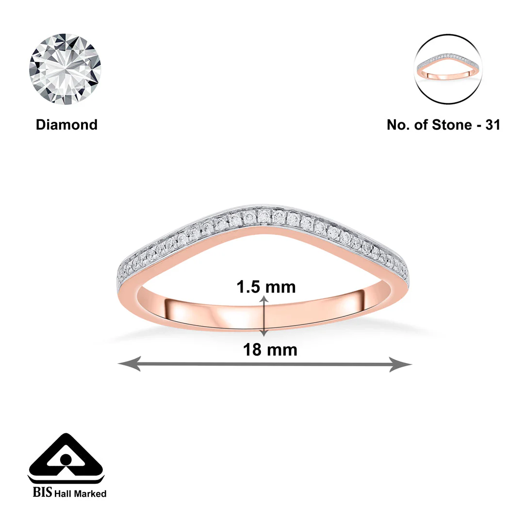 Aura Belle Casual Rose Gold Diamond Ring - Image 6