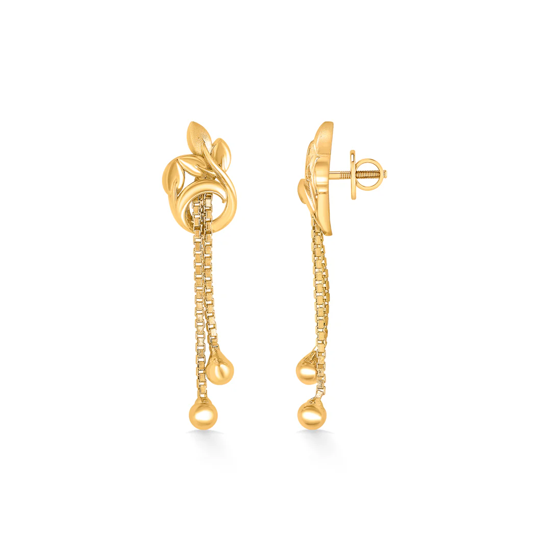 Azra Bloom Gold Dangler Earring - Image 3