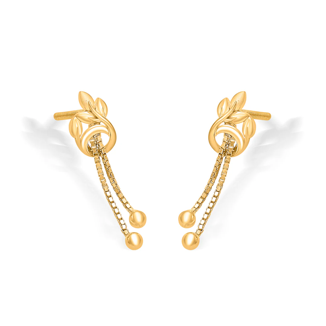 Azra Bloom Gold Dangler Earring - Image 4