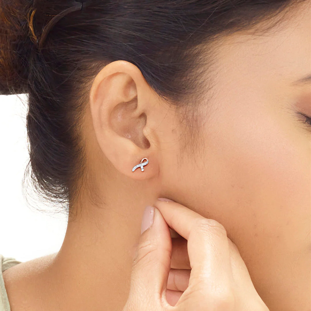 Bright Twist Diamond Stud Earrings - Image 2