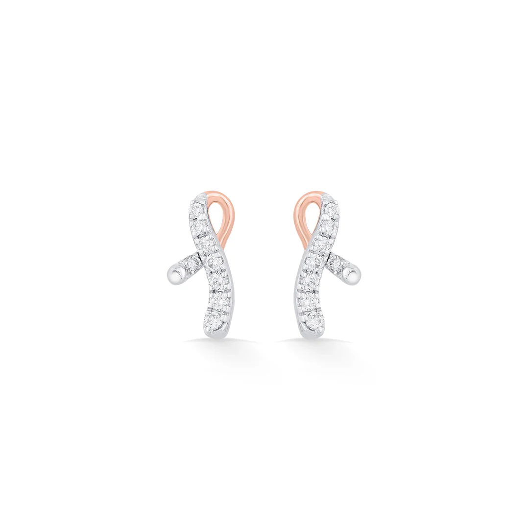 Bright Twist Diamond Stud Earrings - Image 3