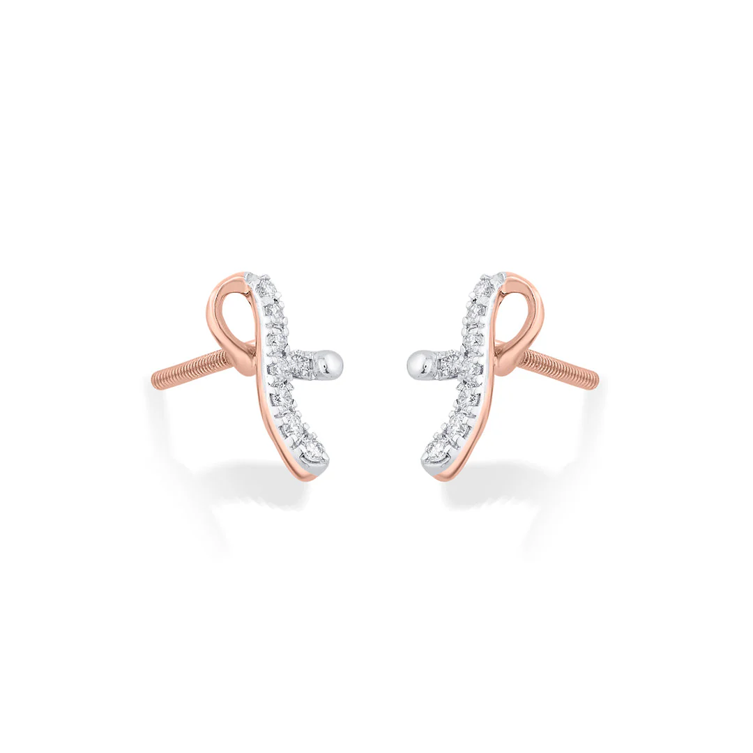 Bright Twist Diamond Stud Earrings - Image 4