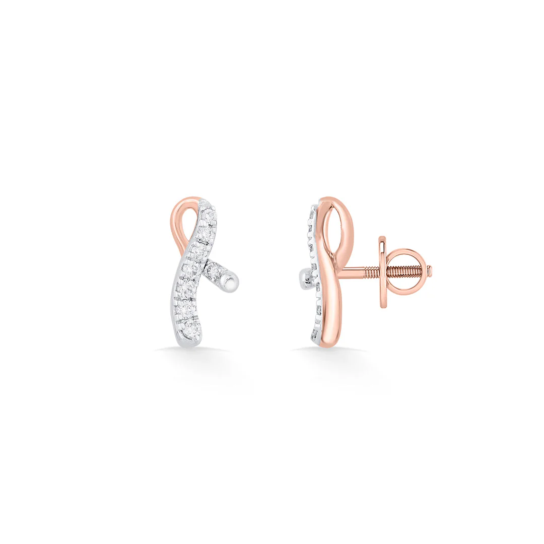 Bright Twist Diamond Stud Earrings - Image 5