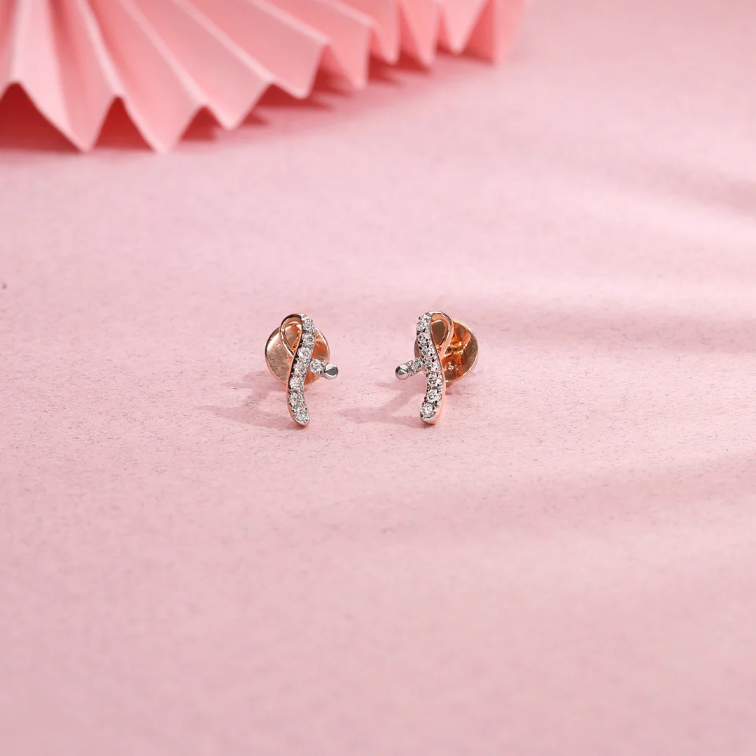 Bright Twist Diamond Stud Earrings - Image 6