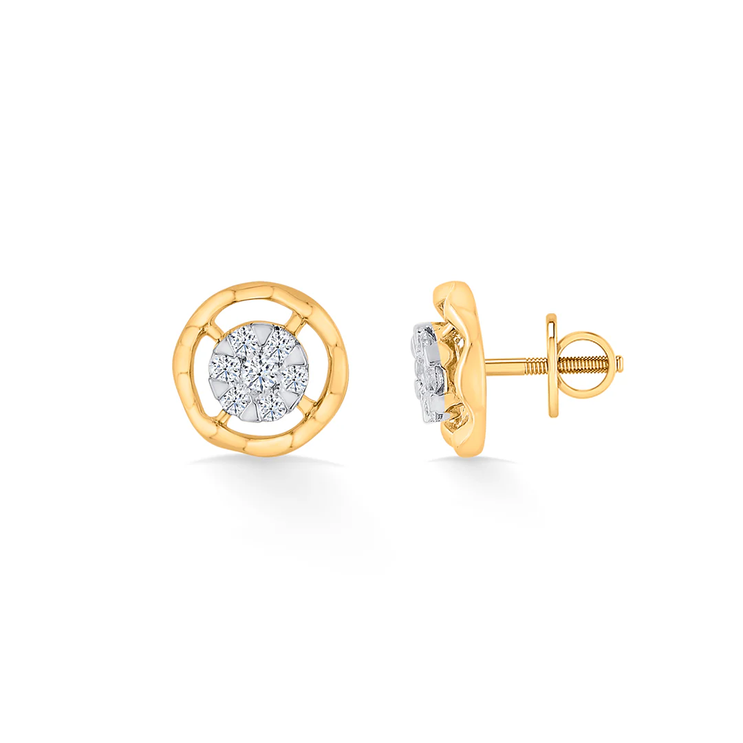 Brilliant Orb Gold Stud Diamond Earring for Women - Image 5