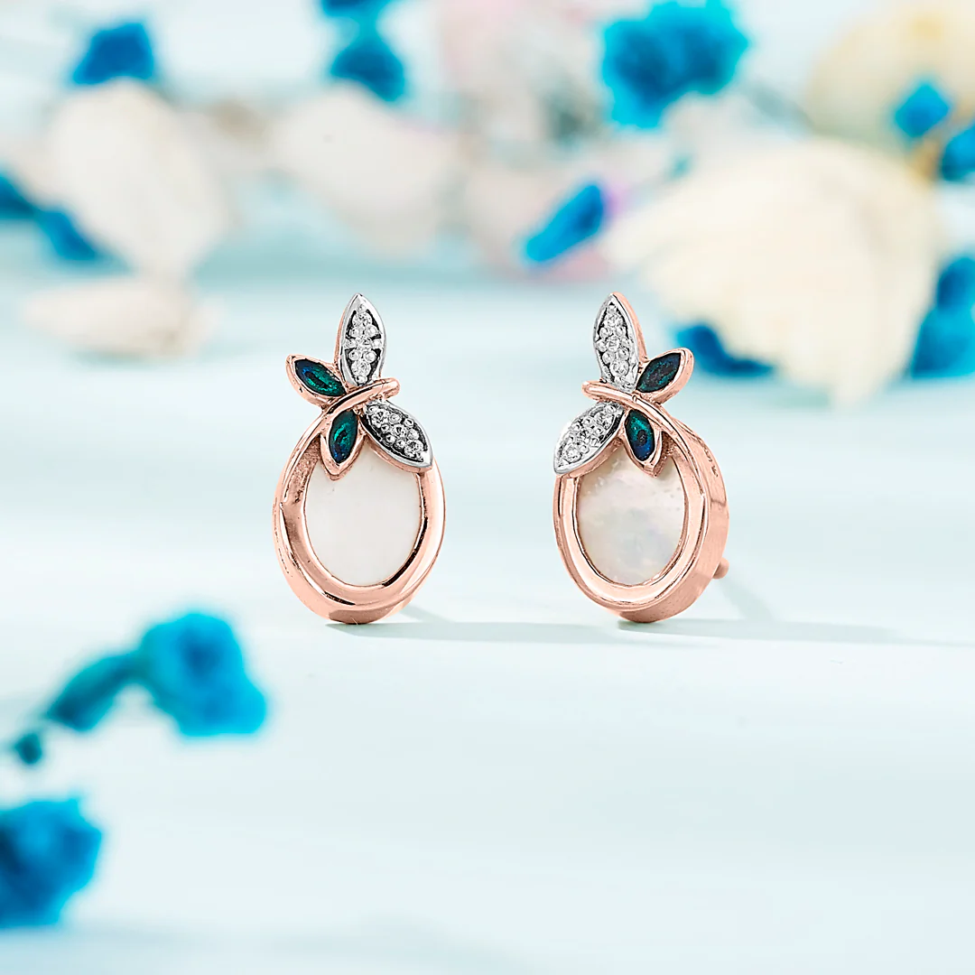 Celestia Wings Gold Stud Earring For Women