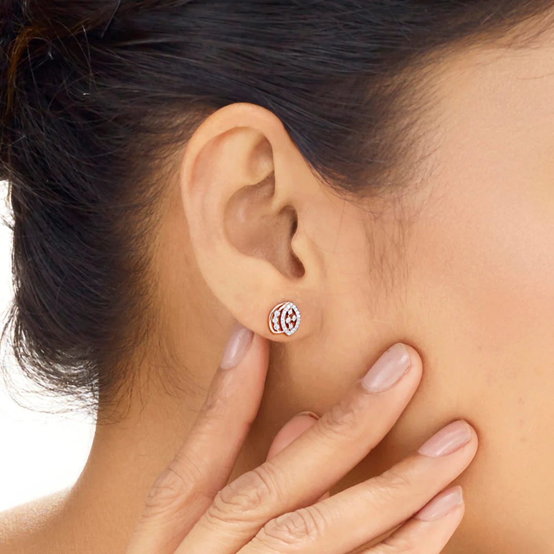 Celestial Gleam Diamond Stud Earrings - Image 2