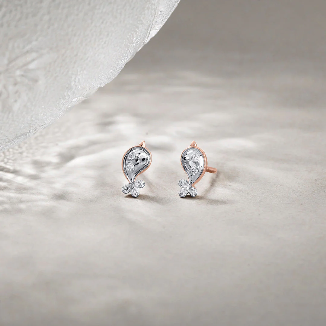 Celestial Glint Diamond Stud Earrings