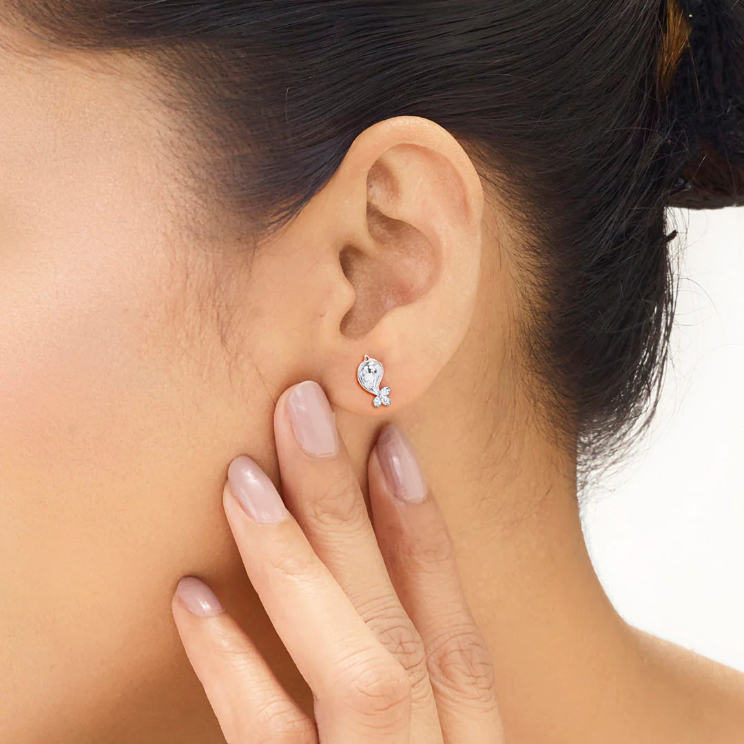 Celestial Glint Diamond Stud Earrings - Image 2