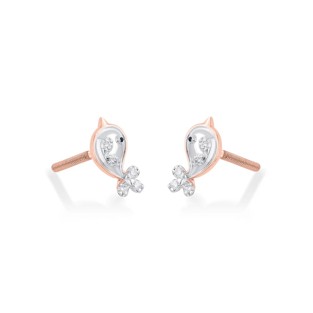 Celestial Glint Diamond Stud Earrings - Image 4