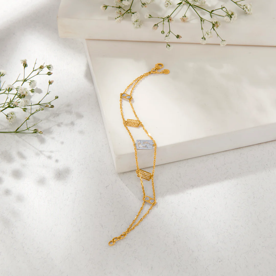 Charm Mosaic Gold Flexible Bracelet