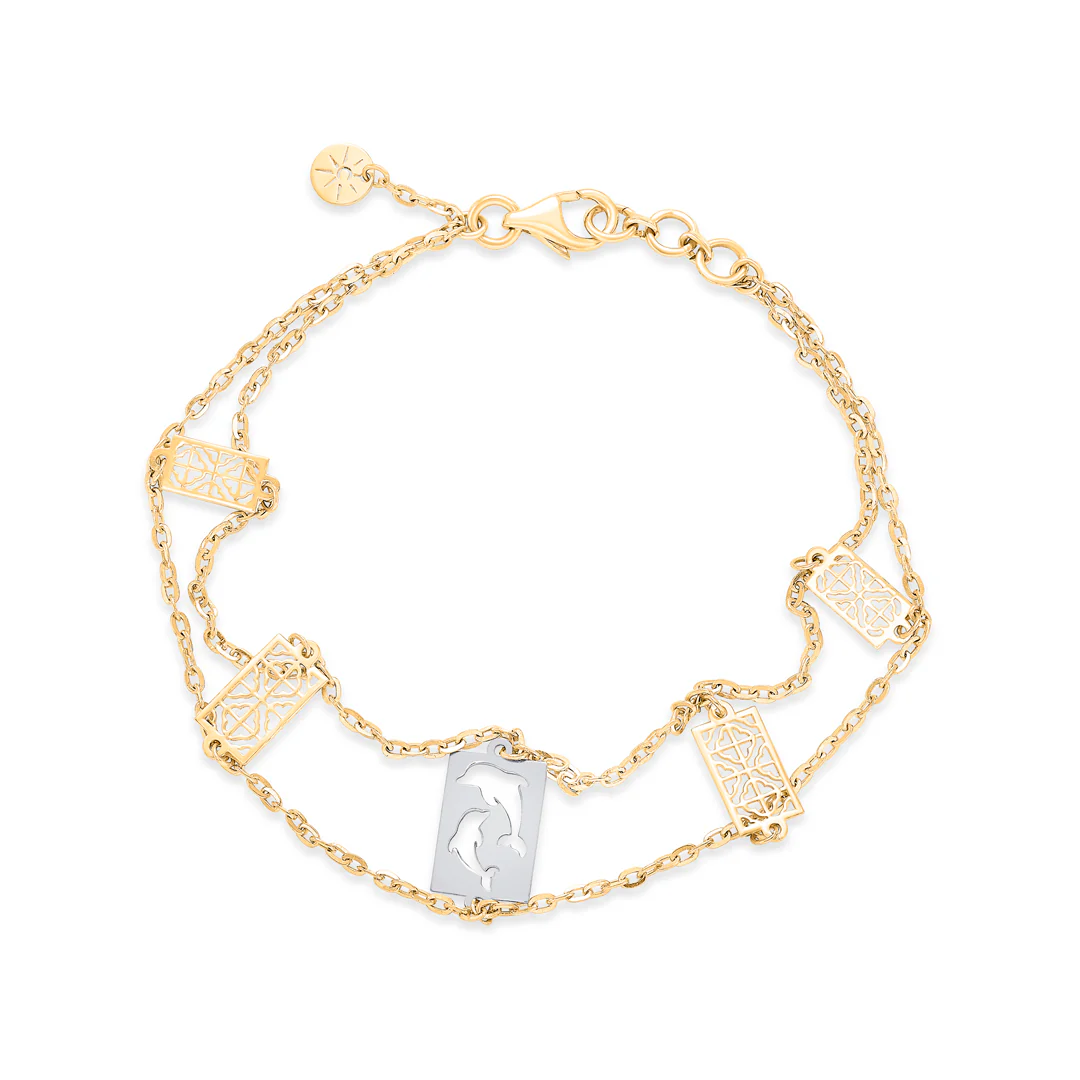 Charm Mosaic Gold Flexible Bracelet - Image 2