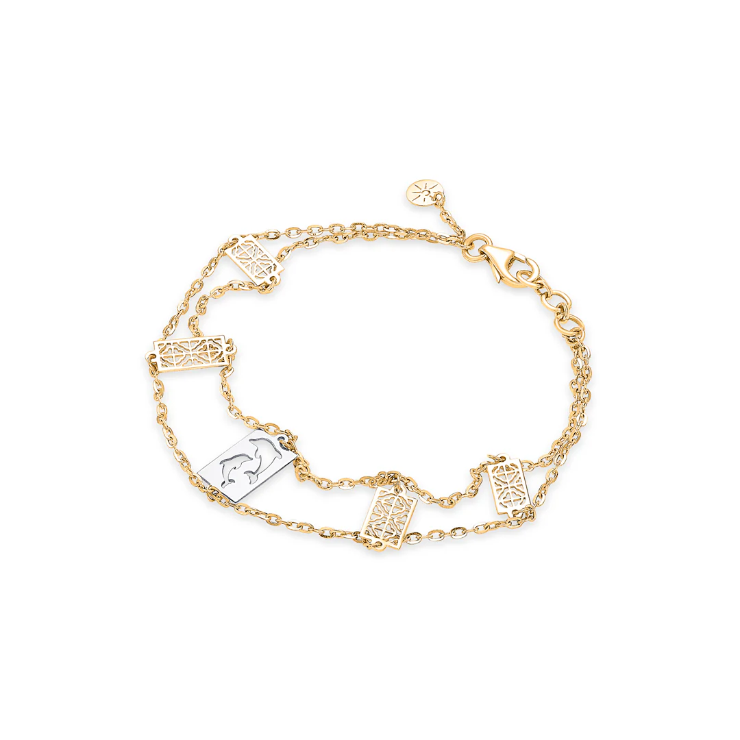 Charm Mosaic Gold Flexible Bracelet - Image 3